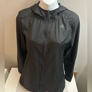 adidas Women's Black Lightweight Hooded Jacket